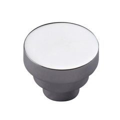 1-1/4'' Round Step Cabinet Knob, Polished Chrome
