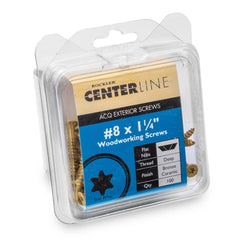 Centerline #8 x 1-1/4'' Flat Head Star Drive Fluted-Tip Wood Screws, Exterior Bronze Ceramic, 100-Pack
