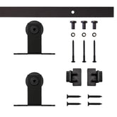 4' Top Mount Mini Rolling Door Hardware Kit for Furniture, Black