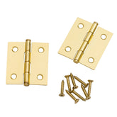 Flat-tipped Butt Hinges, 2'' L x 1-3/4'' W, Polished Brass