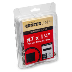 Centerline #7 x 1-1/4'' Pan Head Square Drive Pocket Hole Screws, Coarse Thread, Lube Finished, 200-Pack