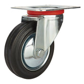 4'' 155-lb. Steel-Hub Rubber Caster, Rigid