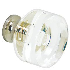 Clear Glass with Polished Nickel Base Knob