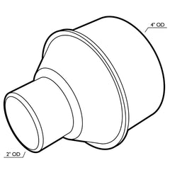 4" to 2" Dust Hose Reducer (OD)