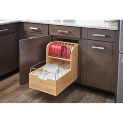 Base Cabinet Pullout Food Storage Container Organizer - Soft-Close 18 in.