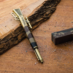 Lever-Action Rifle Pen Hardware Kit, Antique Brass