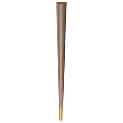 29'' Tapered Turned Leg, Walnut with Semi-Gloss Finish, 4''H Brushed Aluminum Foot