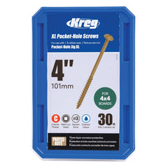 Kreg 4'' XL Pocket-Hole Screws, 30-Pack