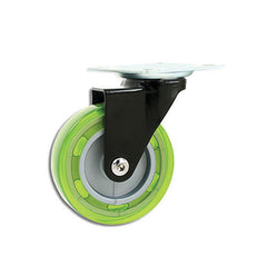 Profile Caster, Black Yoke, Swivel Plate and No Brake, Ocean Blue