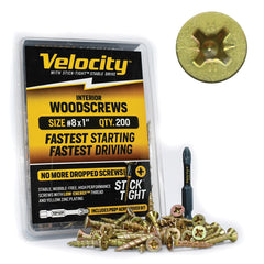 #8 x 2'' Velocity Interior Wood Screws with Stick-Tight Driver Bit, 75 Screws