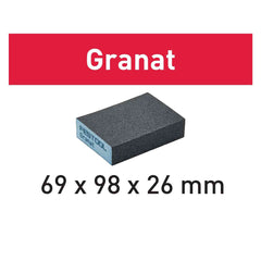 220-Grit Festool Granat Abrasive Sanding Sponges, 2-3/4'' x 3-7/8'' x 1'' Thick, 6-Pack (201083)