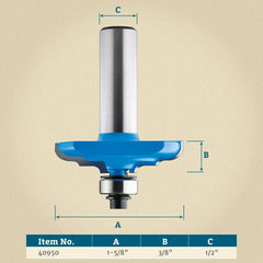 Rockler OE869 Decorative Ogee Router Bit - 1-5/8" Dia x 3/8" H x 1/2" Shank