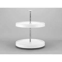 Full Circle LD Polymer 2 Shelf Corner Lazy Susans - 24 in. White