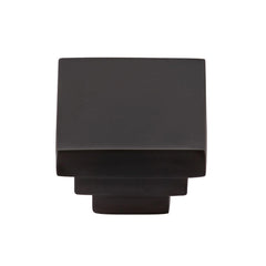 1-1/4'' Square Step Cabinet Knob, Flat Black