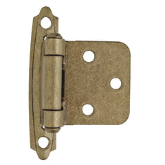 Variable Overlay Self-Closing Face-Mount Cabinet Hinges (3429), Burnished Brass