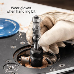 Rockler Template-Routing Compression Router Bit, Top and Bottom Bearings, 3/4''D x 1-1/2''H x 1/2'' Shank