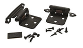 Variable Overlay Self-Closing Face-Mount Cabinet Hinges (3429), Flat Black