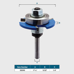 Rockler Biscuit Cutter Router Bit Set, 1-27/32'' Dia x 5/32'' H x 1/4'' Shank