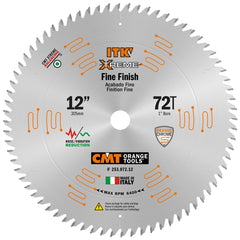 CMT ITK Extreme Fine Finish Miter Blade, 12'' x 72T x 1'' Bore