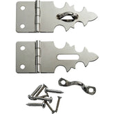 Nickel Decorative Jewelry Box Lock Hasps, Pair