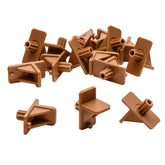 Tan Plastic Shelf Supports, 1/4'' Peg, 16-Pack