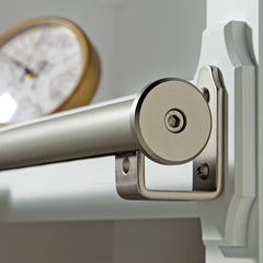 Rockler Track Bracket, Hook Style, Vertical Mount, Nickel Finish
