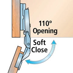 Lipped Door Salice Soft-Close Hinge Kit (Pair) for Frameless