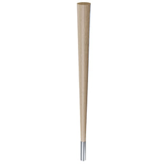 29'' Tapered Turned Leg, White Oak with Semi-Gloss Finish, 4''H Brushed Aluminum Foot