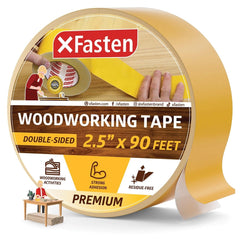 XFasten Double-Sided Woodworking Tape, 1''W, (3) 60' Rolls