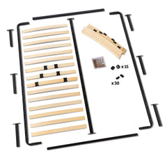 Twin-Size Platform Bed Frame with Wooden Slats