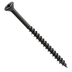 Centerline #8 x 3'' Flat Head Square X Self-Countersinking Fluted-Tip Wood Screws, Black, 100-Pack