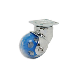 Ball Wheel Caster with Swivel Plate, No Brake, Black