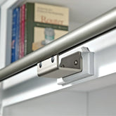 Rockler Track Bracket, Hook Style, Vertical Mount, Nickel Finish