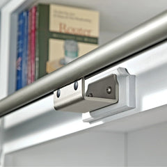Rockler Track Bracket, Hook Style, Vertical Mount, Nickel Finish
