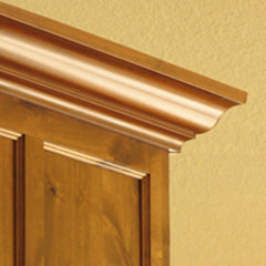 Traditional Oak Crown Molding, 11/16" Thick x 4-1/4" Facing with 3-1/4" Drop and 2-11/16" Projection