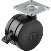 Heavy Duty Twin Wheel Caster - Locking, Plate Mounted, 2-15/16, " dia