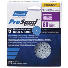 Norton ProSand 5'' Multi-Air Sanding Discs, 10-Pack, 60-Grit
