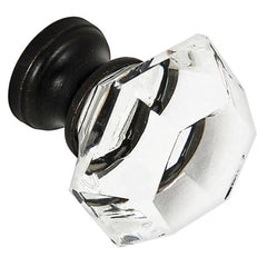 Clear Glass with Oil-Rubbed Bronze Base Knob