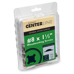 Centerline #8 x 1-1/2'' Washer Head Square X Fluted-Tip Wood Screws, Lube Finished, 100-Pack