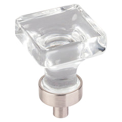 Satin Nickel Glass Knob, 1"