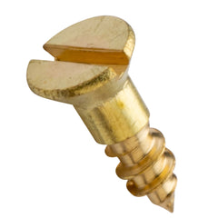 Centerline #4 x 3/8'' Flat Head Slotted Wood Screws, Solid Brass, 50-Pack