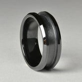 Black Ceramic Ring Core Blank, 8mm Wide, Size 9