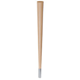 29'' Tapered Turned Leg, Hard Maple with Semi-Gloss Finish, 4''H Brushed Aluminum Foot