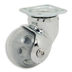 Ball Wheel Caster with Swivel Plate, No Brake, Black