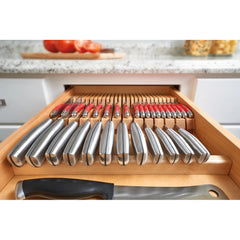 Cut-To-Size Insert Wood Double Knife Block for Drawers - Natural