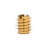 Threaded Insert for Hard Wood - Brass - 4-40