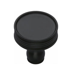1-1/4'' Lisbon Ridged Cabinet Knob, Flat Black