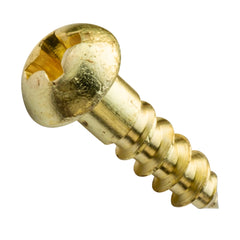Centerline #6 x 5/8'' Round Head Phillips Wood Screws, Solid Brass, 50-Pack
