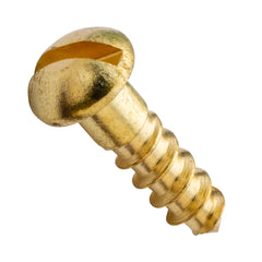 Centerline #6 x 5/8'' Round Head Slotted Wood Screws, Solid Brass, 50-Pack
