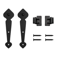 4' Spade Mini Rolling Door Hardware Kit for Furniture, Black